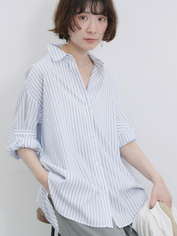 【接触冷感】マルチスタイルシャツ（ブルー）｜Samansa Mos2 blue（サマンサモスモス ブルー）通販