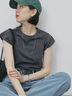 ハシゴレース付きフレンチTシャツ（チャコールグレー）｜Samansa Mos2 blue（サマンサモスモス ブルー）通販