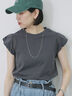 ハシゴレース付きフレンチTシャツ（オフホワイト/チャコールグレー/Ｓグレー）｜Samansa Mos2 blue（サマンサモスモス ブルー）通販