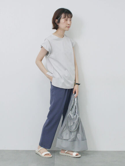 ハシゴレース付きフレンチTシャツ（オフホワイト/チャコールグレー/Ｓグレー）｜Samansa Mos2 blue（サマンサモスモス ブルー）通販