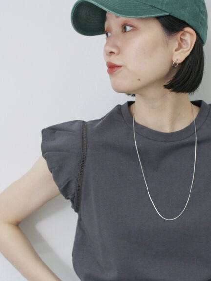 ハシゴレース付きフレンチTシャツ（オフホワイト/チャコールグレー/Ｓグレー）｜Samansa Mos2 blue（サマンサモスモス ブルー）通販