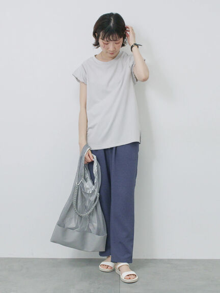 ハシゴレース付きフレンチTシャツ（オフホワイト/チャコールグレー/Ｓグレー）｜Samansa Mos2 blue（サマンサモスモス ブルー）通販