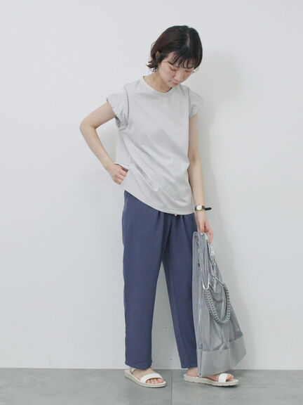 ハシゴレース付きフレンチTシャツ（オフホワイト/チャコールグレー/Ｓグレー）｜Samansa Mos2 blue（サマンサモスモス ブルー）通販