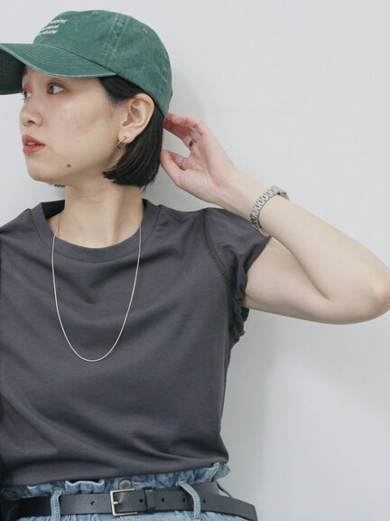 ハシゴレース付きフレンチTシャツ（オフホワイト/チャコールグレー/Ｓグレー）｜Samansa Mos2 blue（サマンサモスモス ブルー）通販