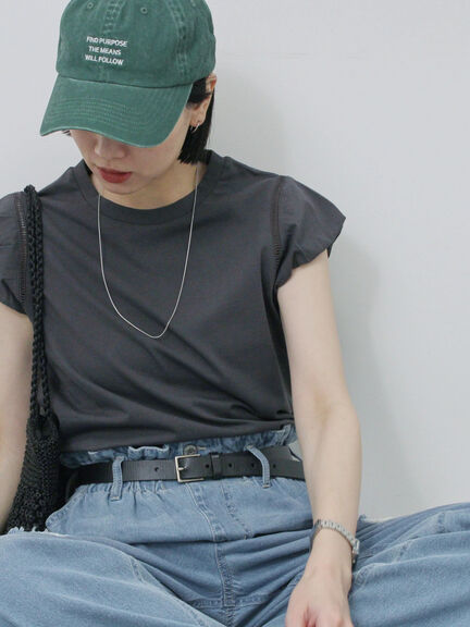 ハシゴレース付きフレンチTシャツ（オフホワイト/チャコールグレー/Ｓグレー）｜Samansa Mos2 blue（サマンサモスモス ブルー）通販