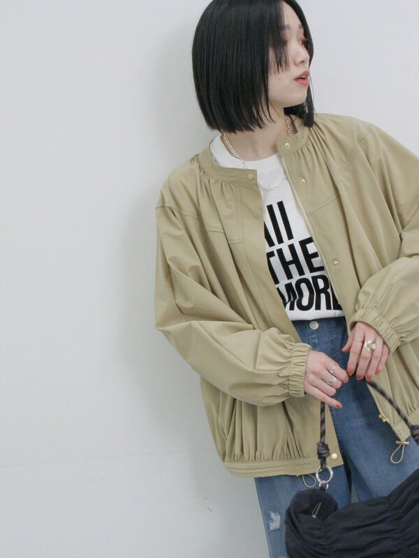 ドルマンギャザーブルゾン（ベージュ）｜Samansa Mos2 blue（サマンサモスモス ブルー）通販