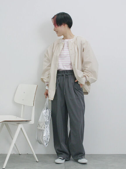 ドルマンギャザーブルゾン（グレー/ベージュ/キナリ）｜Samansa Mos2 blue（サマンサモスモス ブルー）通販