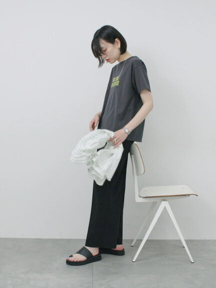 【接触冷感】タックパンツ（チャコールグレー/ブラック/ライトベージュ/ブルー）｜Samansa Mos2 blue（サマンサモスモス ブルー）通販