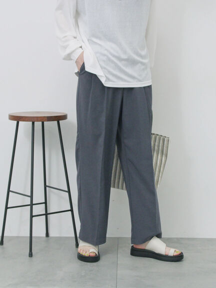 【接触冷感】タックパンツ（チャコールグレー/ブラック/ライトベージュ/ブルー）｜Samansa Mos2 blue（サマンサモスモス ブルー）通販