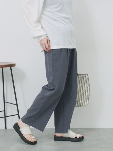 【接触冷感】タックパンツ（チャコールグレー/ブラック/ライトベージュ/ブルー）｜Samansa Mos2 blue（サマンサモスモス ブルー）通販
