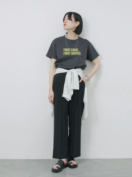 【接触冷感】タックパンツ（チャコールグレー/ブラック/ライトベージュ/ブルー）｜Samansa Mos2 blue（サマンサモスモス ブルー）通販
