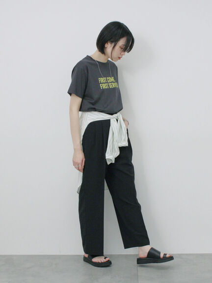 【接触冷感】タックパンツ（チャコールグレー/ブラック/ライトベージュ/ブルー）｜Samansa Mos2 blue（サマンサモスモス ブルー）通販