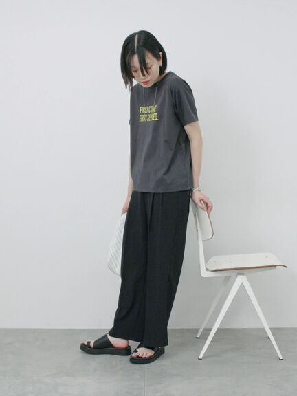 【接触冷感】タックパンツ（チャコールグレー/ブラック/ライトベージュ/ブルー）｜Samansa Mos2 blue（サマンサモスモス ブルー）通販