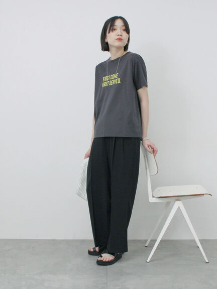 【接触冷感】タックパンツ（チャコールグレー/ブラック/ライトベージュ/ブルー）｜Samansa Mos2 blue（サマンサモスモス ブルー）通販