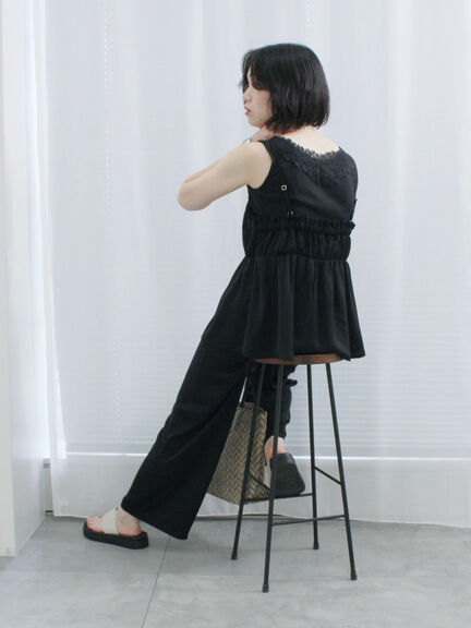 【接触冷感】イージーパンツ（チャコールグレー/ブラック/ベージュ/カーキ）｜Samansa Mos2 blue（サマンサモスモス ブルー）通販