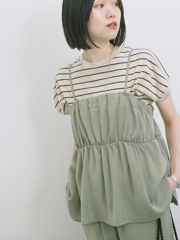 【接触冷感】キャミビスチェ（カーキ）｜Samansa Mos2 blue（サマンサモスモス ブルー）通販
