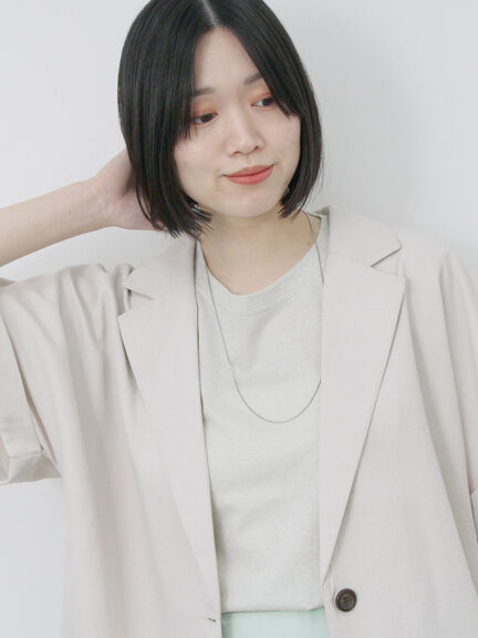 リネンタッチシャツジャケット（チャコールグレー/ライトベージュ/カーキ）｜Samansa Mos2 blue（サマンサモスモス ブルー）通販
