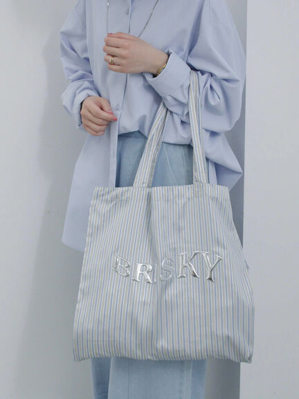 メタルプリントトート（オフホワイト/シルバー/グレー/ブルー）｜Samansa Mos2 blue（サマンサモスモス ブルー）通販