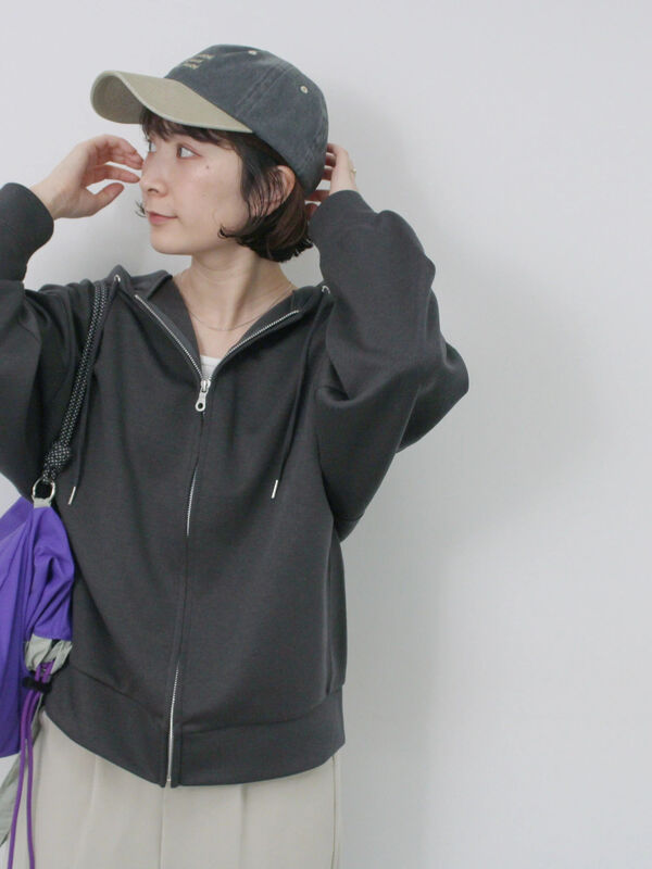 ダンボールジップパーカー（チャコールグレー/ピンク/ＴＯＰグレー）｜Samansa Mos2 blue（サマンサモスモス ブルー）通販