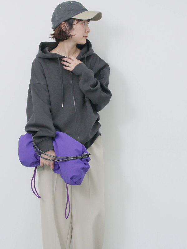 ダンボールジップパーカー（チャコールグレー）｜Samansa Mos2 blue（サマンサモスモス ブルー）通販