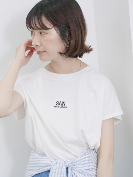フレンチスリーブTシャツ（オフホワイト/チャコールグレー/サックスブルー/ラベンダー/Ｓグレー）｜Samansa Mos2 blue（サマンサモスモス ブルー）通販