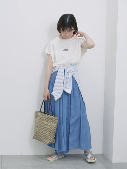 フレンチスリーブTシャツ（オフホワイト/チャコールグレー/サックスブルー/ラベンダー/Ｓグレー）｜Samansa Mos2 blue（サマンサモスモス ブルー）通販