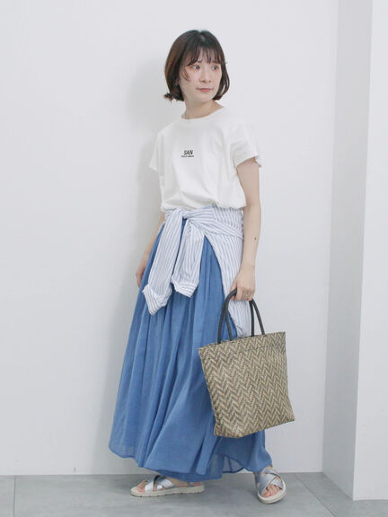 フレンチスリーブTシャツ（オフホワイト/チャコールグレー/サックスブルー/ラベンダー/Ｓグレー）｜Samansa Mos2 blue（サマンサモスモス ブルー）通販