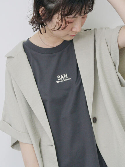 フレンチスリーブTシャツ（オフホワイト/チャコールグレー/サックスブルー/ラベンダー/Ｓグレー）｜Samansa Mos2 blue（サマンサモスモス ブルー）通販