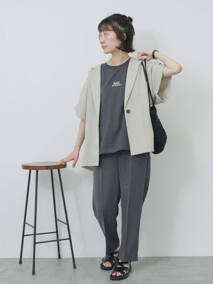 フレンチスリーブTシャツ（オフホワイト/チャコールグレー/サックスブルー/ラベンダー/Ｓグレー）｜Samansa Mos2 blue（サマンサモスモス ブルー）通販
