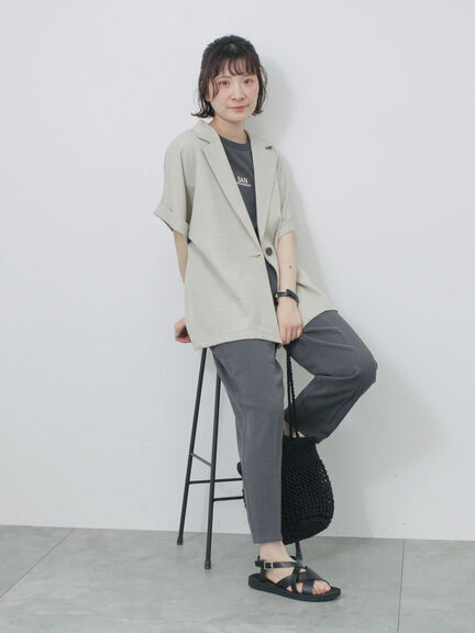 フレンチスリーブTシャツ（オフホワイト/チャコールグレー/サックスブルー/ラベンダー/Ｓグレー）｜Samansa Mos2 blue（サマンサモスモス ブルー）通販