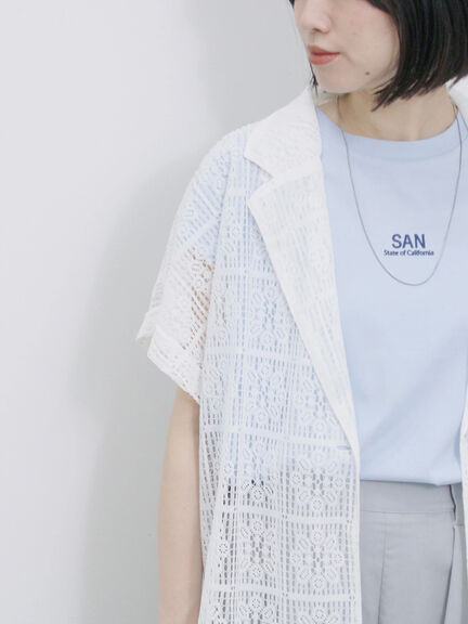 フレンチスリーブTシャツ（オフホワイト/チャコールグレー/サックスブルー/ラベンダー/Ｓグレー）｜Samansa Mos2 blue（サマンサモスモス ブルー）通販