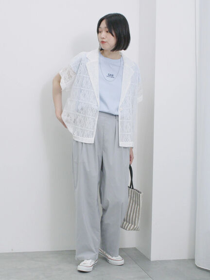 フレンチスリーブTシャツ（オフホワイト/チャコールグレー/サックスブルー/ラベンダー/Ｓグレー）｜Samansa Mos2 blue（サマンサモスモス ブルー）通販