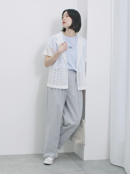 フレンチスリーブTシャツ（オフホワイト/チャコールグレー/サックスブルー/ラベンダー/Ｓグレー）｜Samansa Mos2 blue（サマンサモスモス ブルー）通販