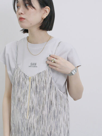 フレンチスリーブTシャツ（オフホワイト/チャコールグレー/サックスブルー/ラベンダー/Ｓグレー）｜Samansa Mos2 blue（サマンサモスモス ブルー）通販