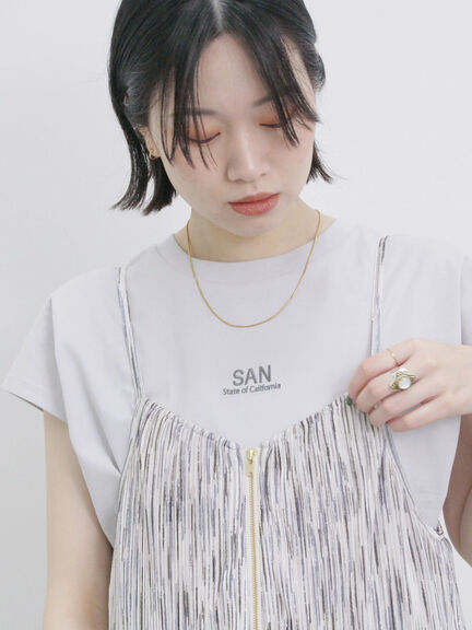 フレンチスリーブTシャツ（オフホワイト/チャコールグレー/サックスブルー/ラベンダー/Ｓグレー）｜Samansa Mos2 blue（サマンサモスモス ブルー）通販