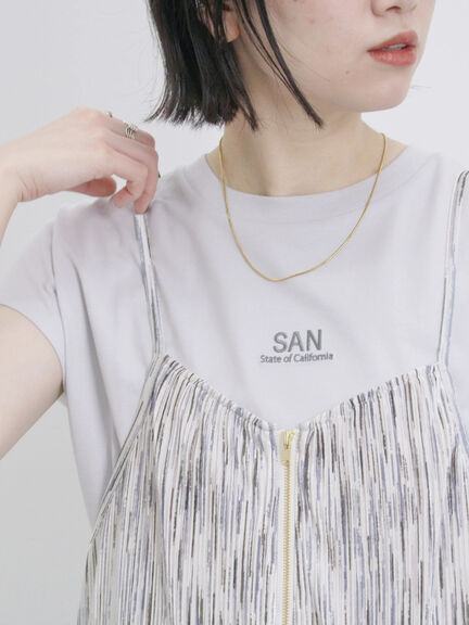 フレンチスリーブTシャツ（オフホワイト/チャコールグレー/サックスブルー/ラベンダー/Ｓグレー）｜Samansa Mos2 blue（サマンサモスモス ブルー）通販