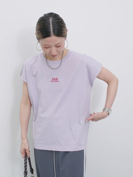 フレンチスリーブTシャツ（オフホワイト/チャコールグレー/サックスブルー/ラベンダー/Ｓグレー）｜Samansa Mos2 blue（サマンサモスモス ブルー）通販