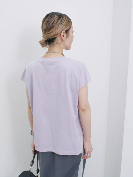 フレンチスリーブTシャツ（オフホワイト/チャコールグレー/サックスブルー/ラベンダー/Ｓグレー）｜Samansa Mos2 blue（サマンサモスモス ブルー）通販