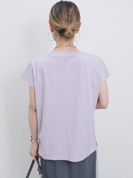 フレンチスリーブTシャツ（オフホワイト/チャコールグレー/サックスブルー/ラベンダー/Ｓグレー）｜Samansa Mos2 blue（サマンサモスモス ブルー）通販