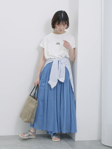 フレンチスリーブTシャツ（オフホワイト/チャコールグレー/サックスブルー/ラベンダー/Ｓグレー）｜Samansa Mos2 blue（サマンサモスモス ブルー）通販