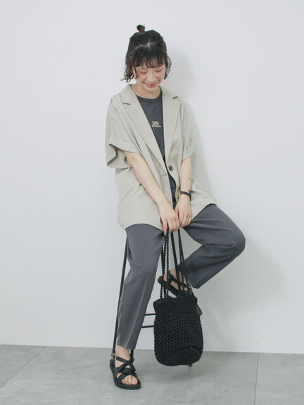 フレンチスリーブTシャツ（オフホワイト/チャコールグレー/サックスブルー/ラベンダー/Ｓグレー）｜Samansa Mos2 blue（サマンサモスモス ブルー）通販