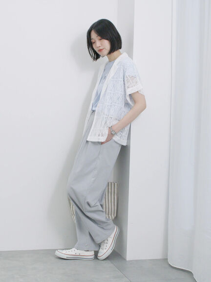 フレンチスリーブTシャツ（オフホワイト/チャコールグレー/サックスブルー/ラベンダー/Ｓグレー）｜Samansa Mos2 blue（サマンサモスモス ブルー）通販