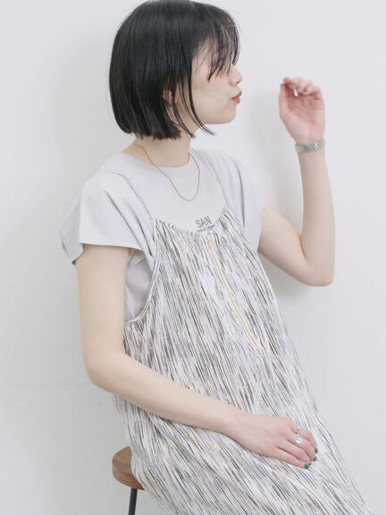 フレンチスリーブTシャツ（オフホワイト/チャコールグレー/サックスブルー/ラベンダー/Ｓグレー）｜Samansa Mos2 blue（サマンサモスモス ブルー）通販