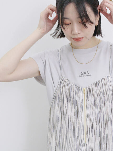 フレンチスリーブTシャツ（オフホワイト/チャコールグレー/サックスブルー/ラベンダー/Ｓグレー）｜Samansa Mos2 blue（サマンサモスモス ブルー）通販