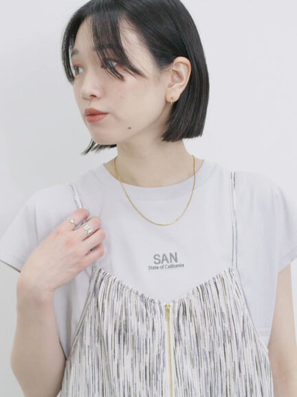 フレンチスリーブTシャツ（オフホワイト/チャコールグレー/サックスブルー/ラベンダー/Ｓグレー）｜Samansa Mos2 blue（サマンサモスモス ブルー）通販