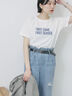 プリントTシャツ（オフホワイト/チャコールグレー/サックスブルー/ラベンダー/Ｓグレー）｜Samansa Mos2 blue（サマンサモスモス ブルー）通販