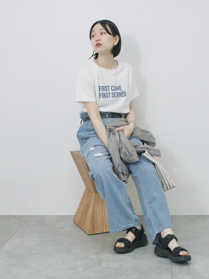 プリントTシャツ（オフホワイト/チャコールグレー/サックスブルー/ラベンダー/Ｓグレー）｜Samansa Mos2 blue（サマンサモスモス ブルー）通販