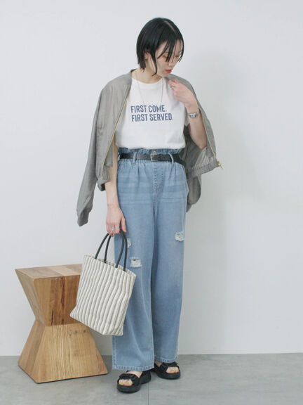 プリントTシャツ（オフホワイト/チャコールグレー/サックスブルー/ラベンダー/Ｓグレー）｜Samansa Mos2 blue（サマンサモスモス ブルー）通販