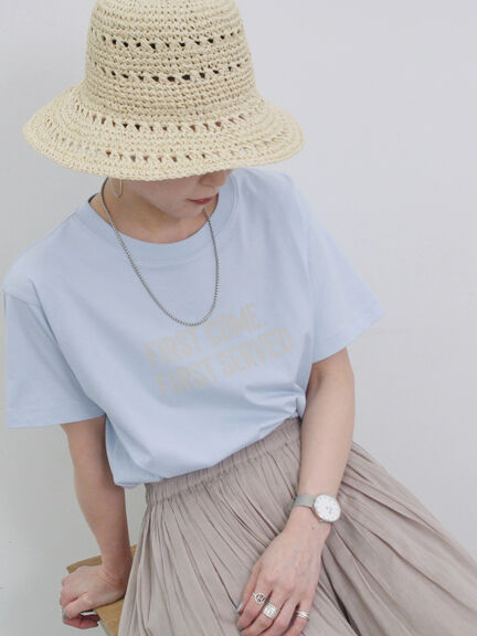 プリントTシャツ（オフホワイト/チャコールグレー/サックスブルー/ラベンダー/Ｓグレー）｜Samansa Mos2 blue（サマンサモスモス ブルー）通販