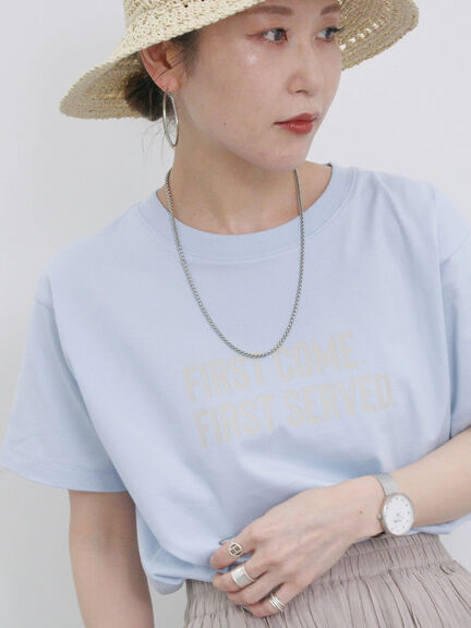 プリントTシャツ（オフホワイト/チャコールグレー/サックスブルー/ラベンダー/Ｓグレー）｜Samansa Mos2 blue（サマンサモスモス ブルー）通販